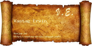 Vastag Ervin névjegykártya