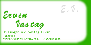 ervin vastag business card